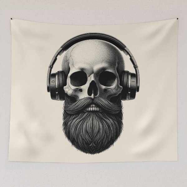 Item preview, Skull wearing Headphones #12 designed and sold by elektronen.