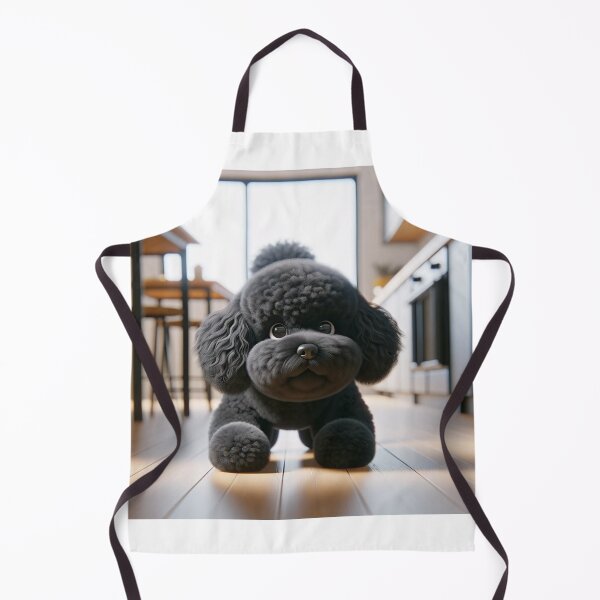 Item preview, Cute Black Dog Poodle Sniffing for Food in Kitchen designed and sold by toypoodlemom.