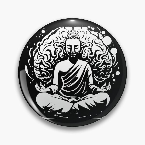 Item preview, Meditating monk and brain mind, budda designed and sold by Szkicerka.