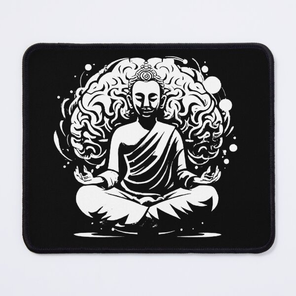 Item preview, Meditating monk and brain mind, budda designed and sold by Szkicerka.