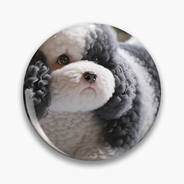 Item preview, Cute Black and White Dog Poodle Sniffing for Food in Kitchen designed and sold by toypoodlemom.
