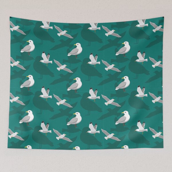 Item preview, Bird Seagull Cartoon Poses Pattern designed and sold by SUPERHERON.
