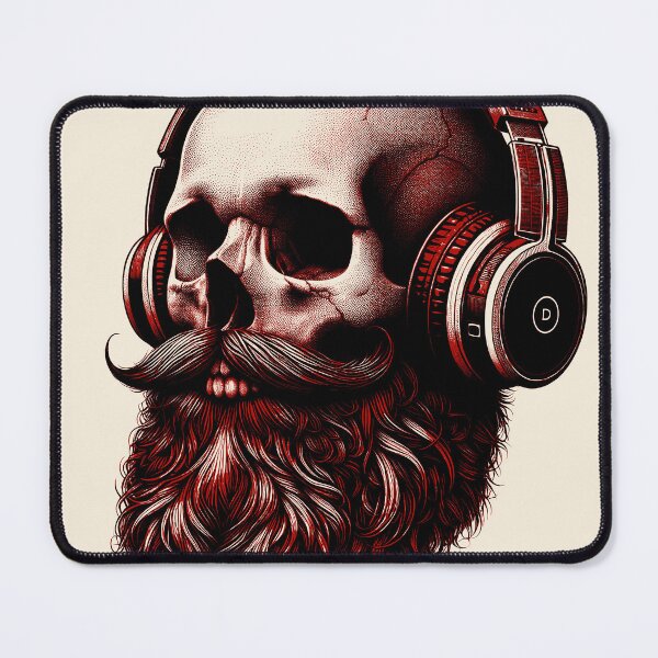 Item preview, Skull wearing Headphones #13 [Red & Black] designed and sold by elektronen.