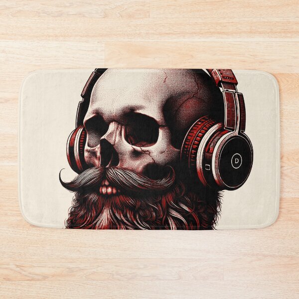 Item preview, Skull wearing Headphones #13 [Red & Black] designed and sold by elektronen.