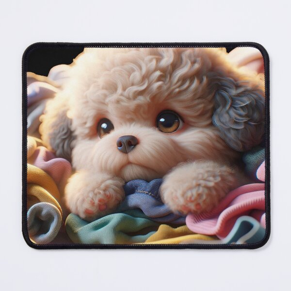 Item preview, Cute Dog Poodle on Pile of Clothes designed and sold by toypoodlemom.