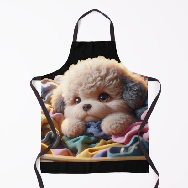 Item preview, Cute Dog Poodle on Pile of Clothes designed and sold by toypoodlemom.