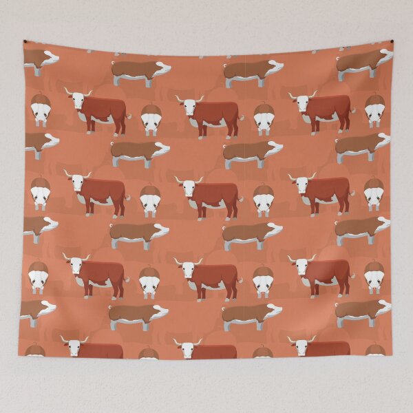 Item preview, Hereford Cattle Pig Cartoon Pattern designed and sold by SUPERHERON.