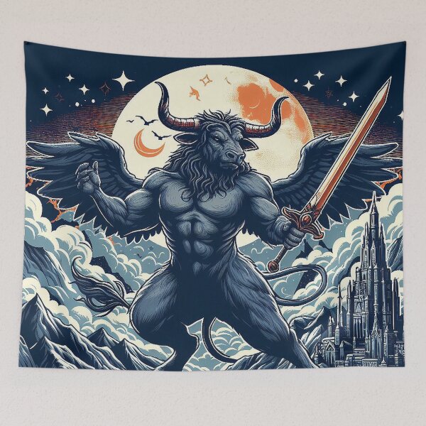 Item preview, "Majestic Minotaur: Conquer the Mythical Realm." designed and sold by LuharBrothers.