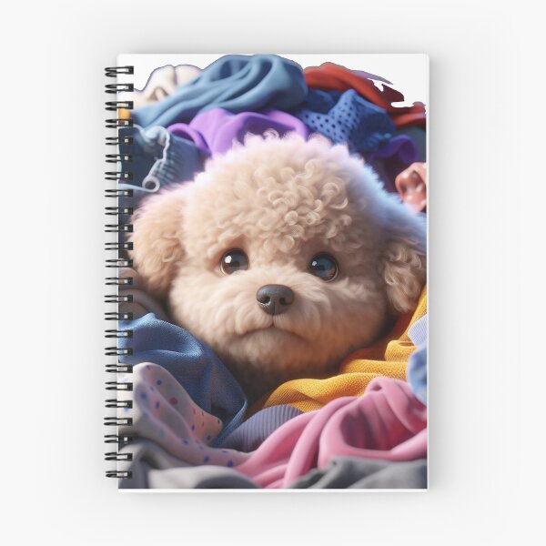 Item preview, Adorable Dog Poodle on Colorful Pile of Clothes designed and sold by toypoodlemom.