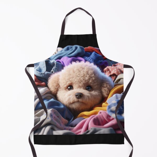Item preview, Adorable Dog Poodle on Colorful Pile of Clothes designed and sold by toypoodlemom.