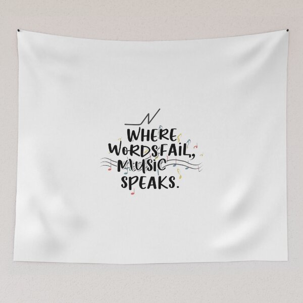 Item preview, where words fail, music speaks text font alphabet design  designed and sold by Fernnieskillup.