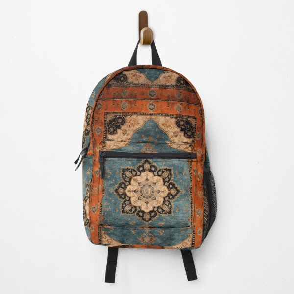 Item preview, Teal Orange and Beige Antique Rug designed and sold by GrinGalore.