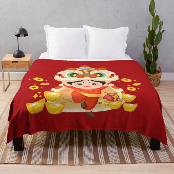 Item preview, Dancing Dragon for Good Fortune with Gold Coins and Adorable Kid Leading the Dragon Dance for a Prosperous and Lucky Lunar New Year 2024 designed and sold by SEVENPRINTS.