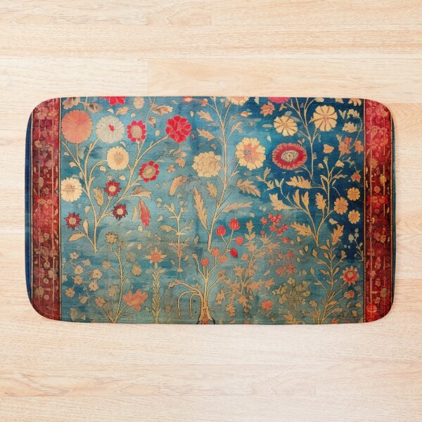 Item preview, Vintage Persian Floral Rug designed and sold by GrinGalore.