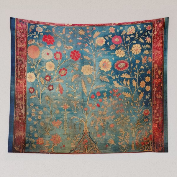 Item preview, Vintage Persian Floral Rug designed and sold by GrinGalore.