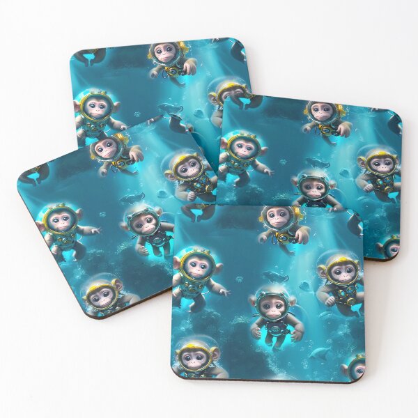 Item preview, Cute monkeys diving designed and sold by LeoVik.