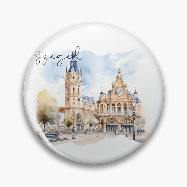 Item preview, Szeged hungarian souvenir watercolor picture designed and sold by Anna Sacha.