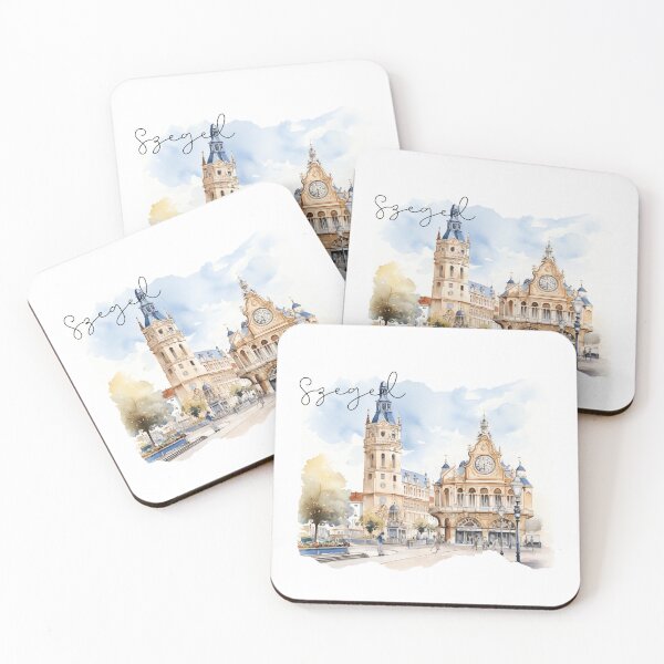 Item preview, Szeged hungarian souvenir watercolor picture designed and sold by Anna Sacha.