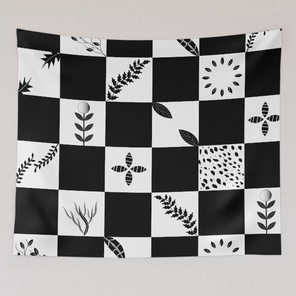 Item preview, Scandinavian Leaves Pattern-Black and White designed and sold by Shafiya_prints.