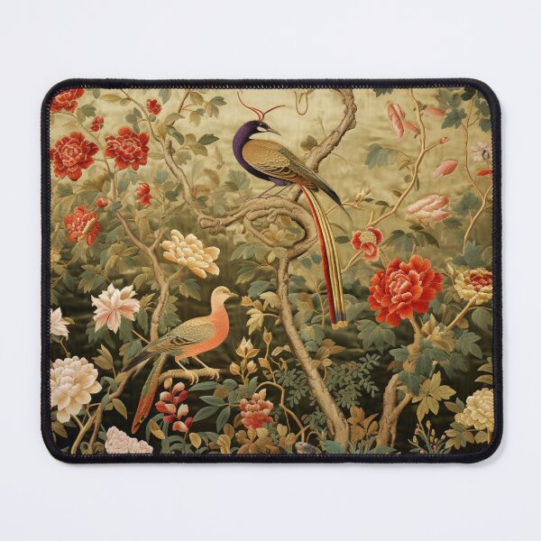 Item preview, Chinese Silk Floral Birds Carpet designed and sold by GrinGalore.