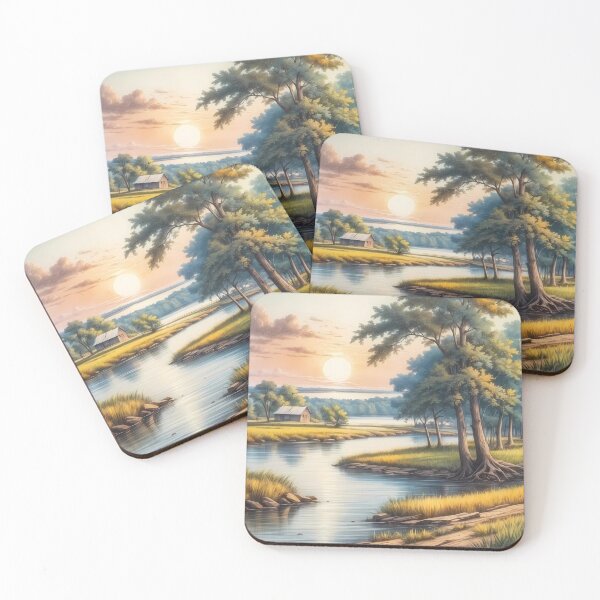 Item preview, Sunset Serenity at the Country Riverbank designed and sold by Vitalka-uk.