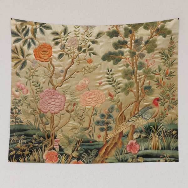 Item preview, Silk Floral Birds Carpet designed and sold by GrinGalore.