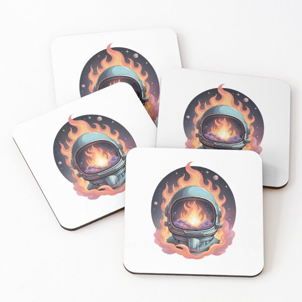 Item preview, Astronaut's helmet in flames designed and sold by EtherealDesires.