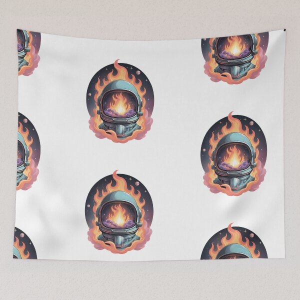 Item preview, Astronaut's helmet in flames designed and sold by EtherealDesires.