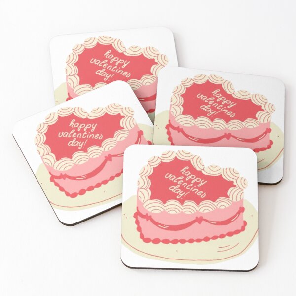 Item preview, Vintage Aesthetic Happy Valentines Day Cake Design designed and sold by ZoeBV.