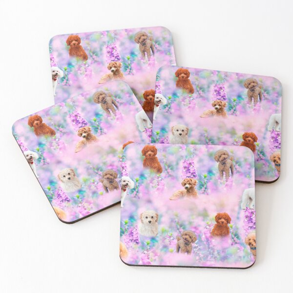Item preview, Purple flower pattern with Poodles designed and sold by LeoVik.