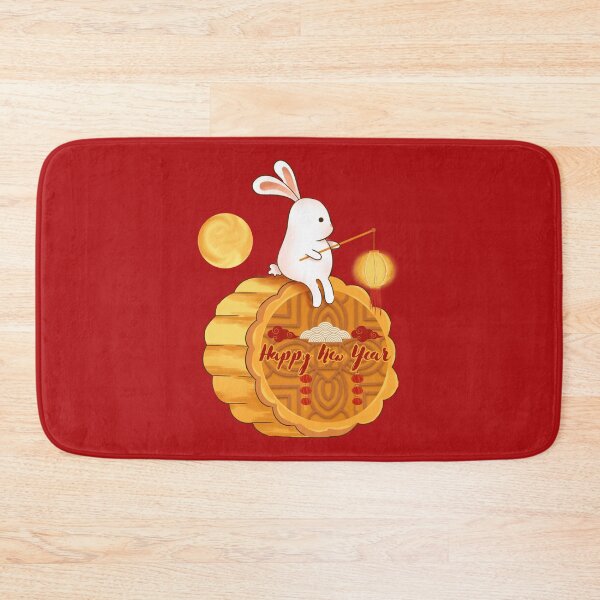 Item preview, Chinese New Year Mooncake with Happy New Year Text and Cute Rabbit for a Prosperous and Lucky Lunar New Year 2024 designed and sold by SEVENPRINTS.
