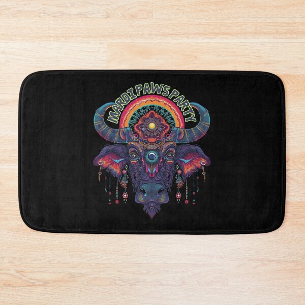 Item preview, Mardi Gras Serenity: Intricate Carnival Mask Adorns a Tranquil Buffalo designed and sold by zax454.