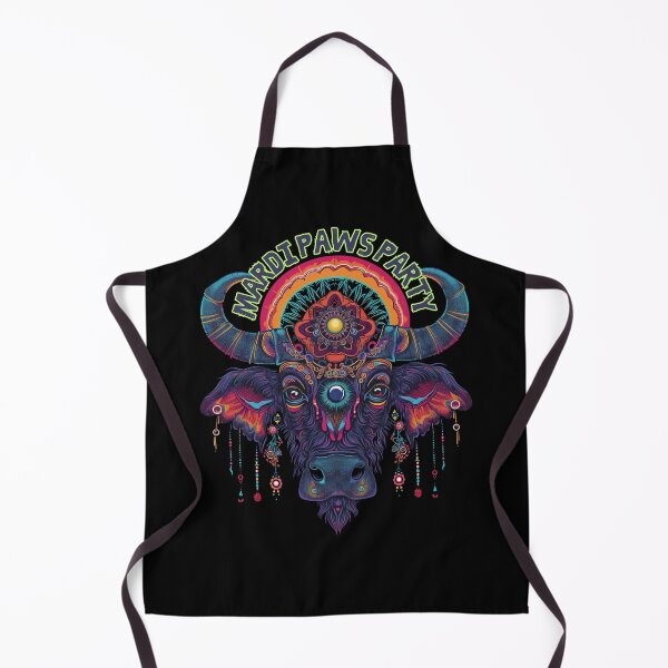 Item preview, Mardi Gras Serenity: Intricate Carnival Mask Adorns a Tranquil Buffalo designed and sold by zax454.
