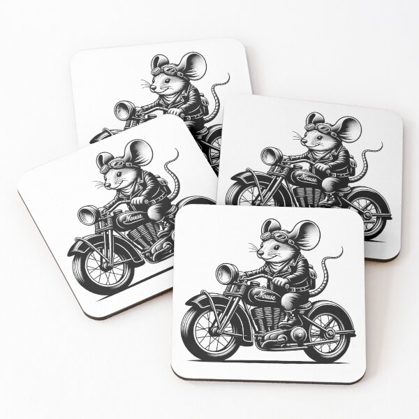 Item preview, Mouse on a Motorcycle | Vintage | Biker designed and sold by AngryBlackDog.