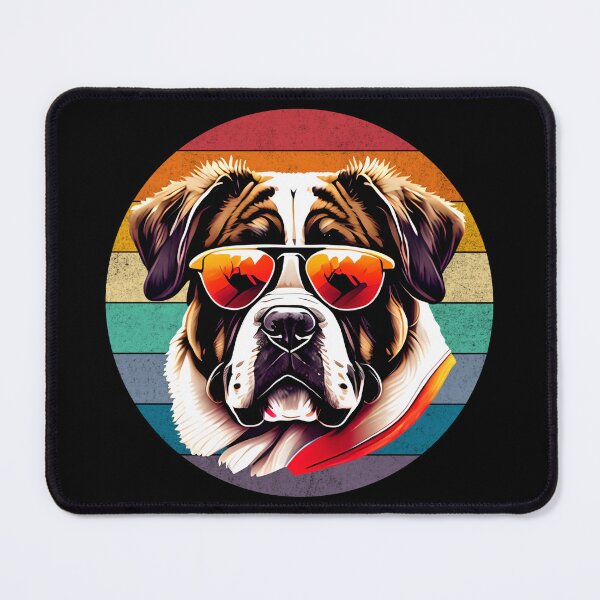 Item preview, St. Bernard Dog with Sunglasses - Retro Sunset Chill Art designed and sold by Unitepeople.