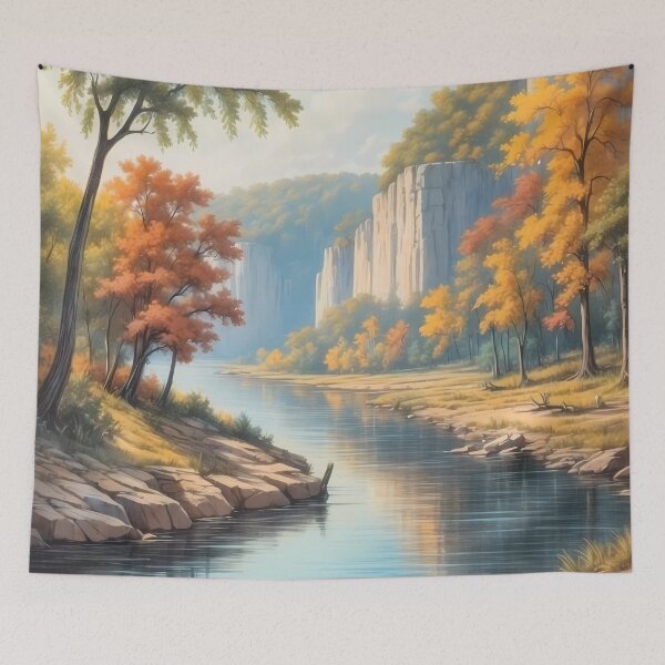 Item preview, Autumn's Glory Along the River Cliffs designed and sold by Vitalka-uk.