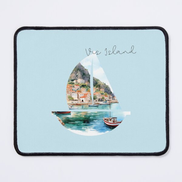 Item preview, Vis island croatia watercolor view mediterranean sea designed and sold by Anna Sacha.