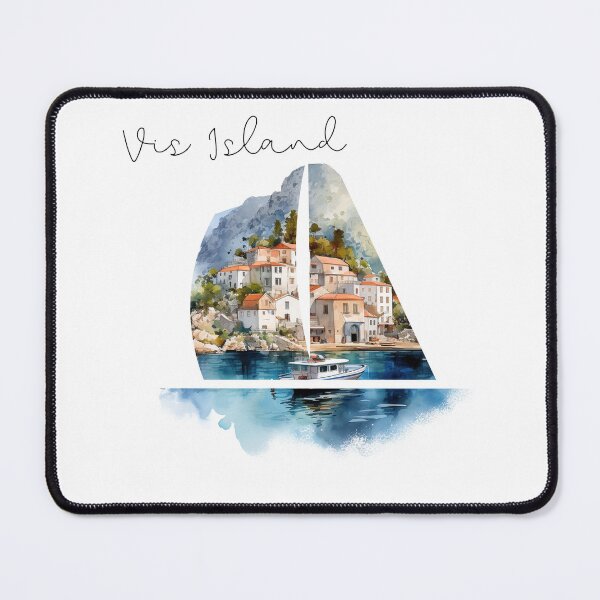 Item preview, Vis Island watercolor view adriatic sea croatia designed and sold by Anna Sacha.