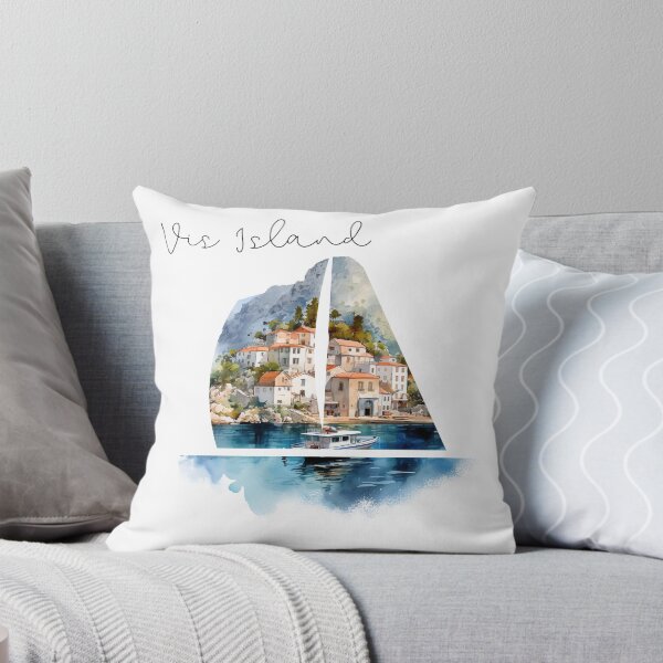 Item preview, Vis Island watercolor view adriatic sea croatia designed and sold by Anna Sacha.
