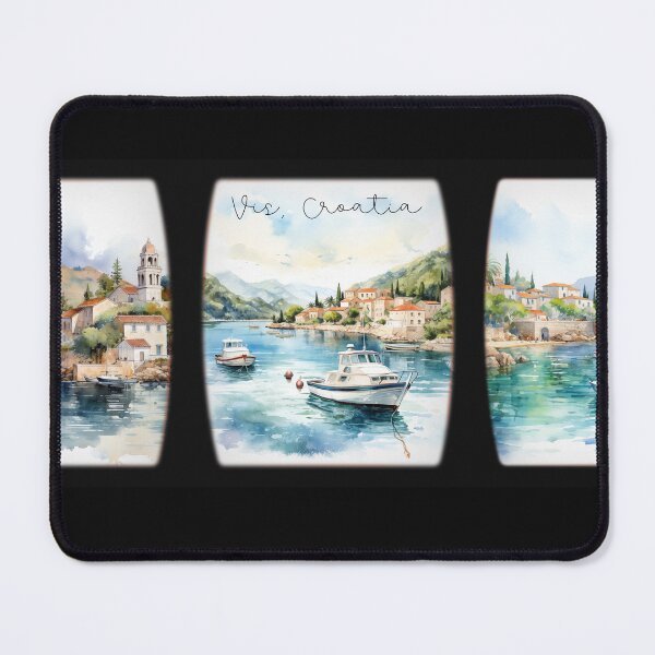 Item preview, Vis island watercolor view Croatia city designed and sold by Anna Sacha.
