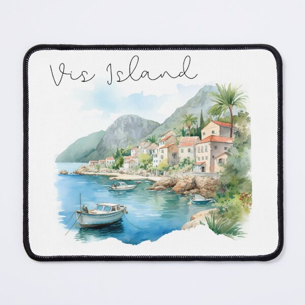 Item preview, Vis Island watercolor view croatian city awesome place designed and sold by Anna Sacha.