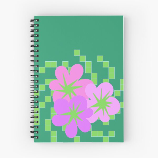 Item preview, Light green and pink flower graphics with pixel background designed and sold by CURIOUsDADA.