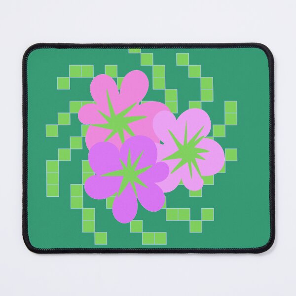 Item preview, Light green and pink flower graphics with pixel background designed and sold by CURIOUsDADA.