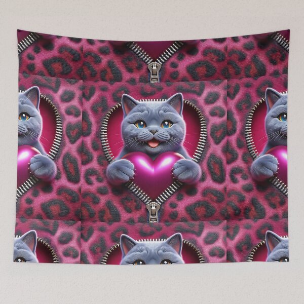 Item preview, 3D Cat hugging heart designed and sold by citragraphics  ⭐​⭐​⭐​⭐​⭐​.