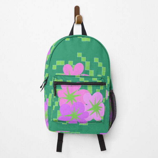 Item preview, Light green and pink flower graphics with pixel background designed and sold by CURIOUsDADA.