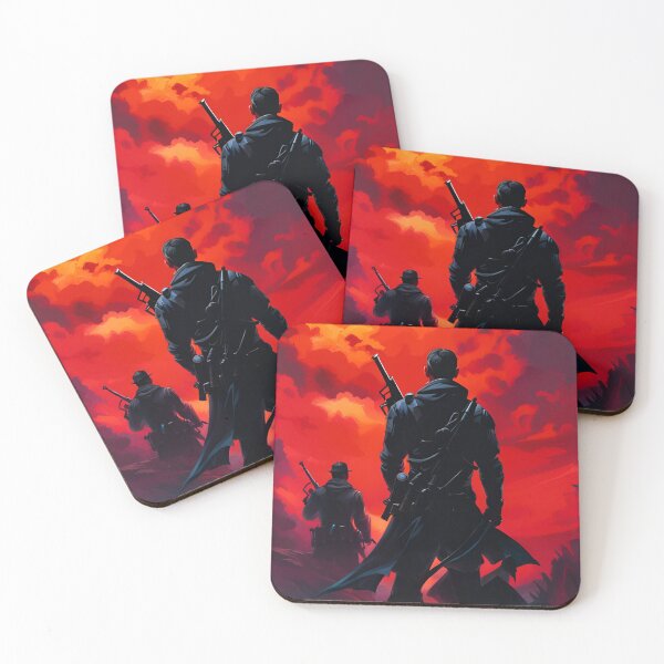 Item preview, Silhouette of Solders Against a Sunset, Ai Generated Art  designed and sold by ACC .