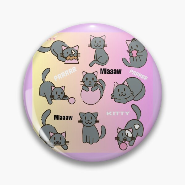 Artikelvorschau, Niedliches verspieltes Katzenmuster in Grau, Gelb und Rosa. entworfen und verkauft von Swingfroglet.