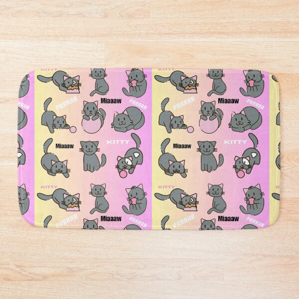 Item preview, Cute playful cats pattern in Grey, yellow and pink. designed and sold by Swingfroglet.