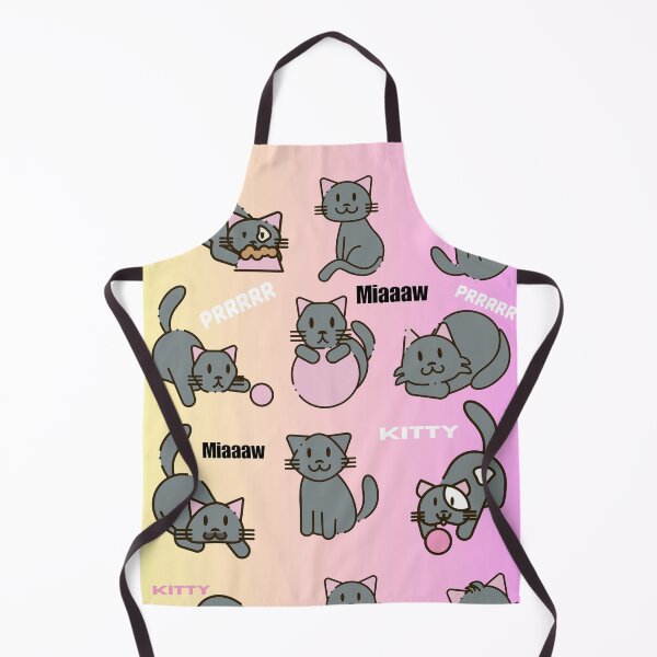Artikelvorschau, Niedliches verspieltes Katzenmuster in Grau, Gelb und Rosa. entworfen und verkauft von Swingfroglet.