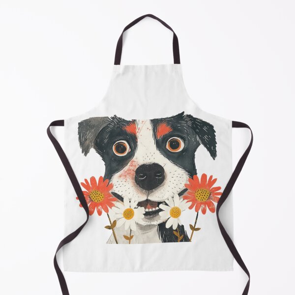Item preview, Cute dog with flowers designed and sold by FlowersColorful.